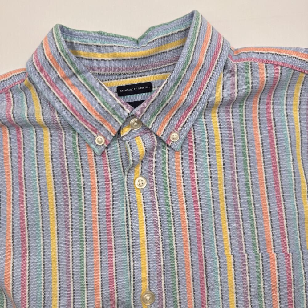 GAP Striped‎ Button Down Shirt Standard Fit Stretch Colorful Men's Large
